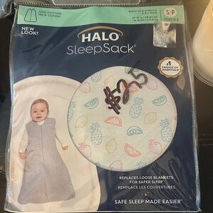 Halo SleepSackWhite with Fruit, Swaddle Transition Sleeping Bag, 0-6 mo, NIB